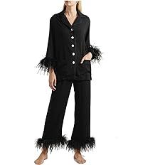 Feather Pajamas for Women - Feather women set - feather pjs for women -pjs with feather trim – ... | Amazon (US)