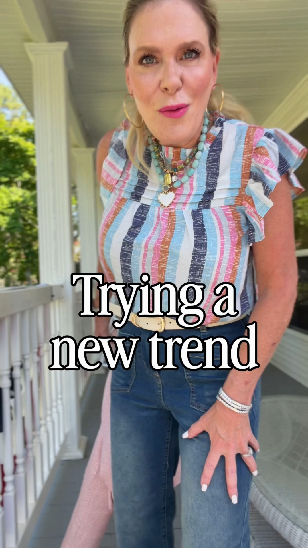 Now 25% off…Unexpected? Yes. Flattering? Even more. 💙

I wasn’t sure about this jean length at first, but now I can’t stop reaching for them. The cropped wide leg is so fresh for summer—showing just enough ankle to pair perfectly with your favorite heels, wedges, or sandals. They’re comfortable, elongating, and a fun change from your everyday denim.

Sometimes the styles you least expect end up becoming your favorites. ✨

Would you wear this unexpected jean length, or are you sticking with full-length denim?

#SummerStyle #WideLegJeans #DenimTrend #Over50Style #AffordableFashion