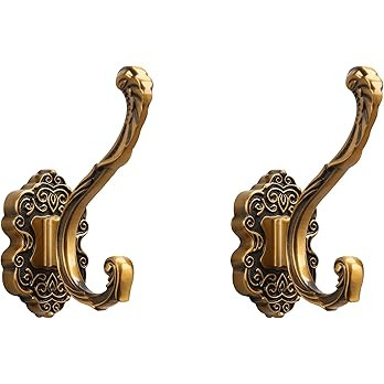 SDH Antique Brass Coat Hooks Wall Mounted -Vintage Style Wall Hooks for Hanging Purse, Hat, Keys ... | Amazon (US)