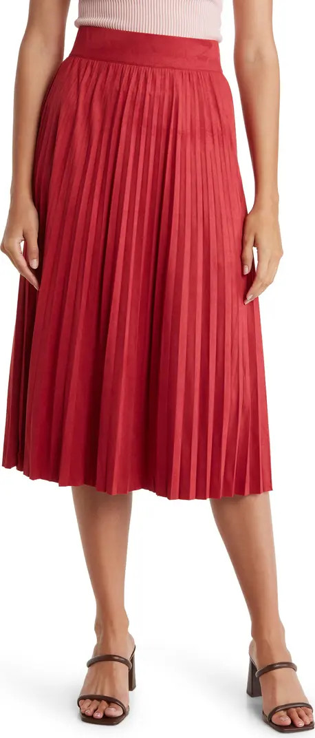 Faux Suede Pleated Midi Skirt | Nordstrom Rack