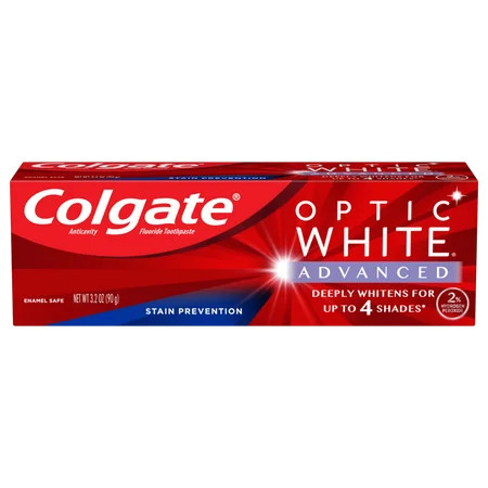Colgate Optic White Advanced Toothpaste Stain Prevention Cool Mint 3.2 oz | Walmart (US)