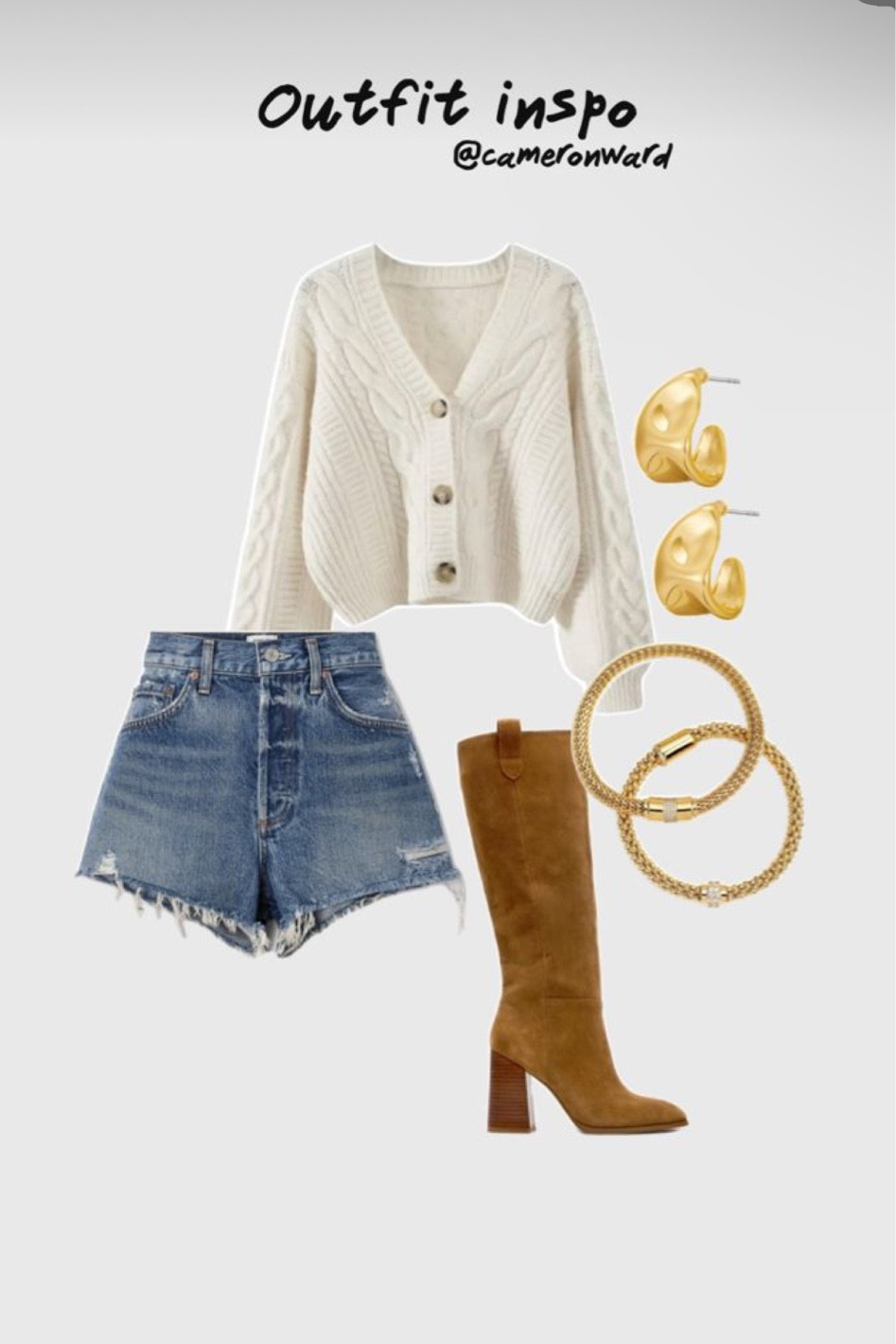 Chunky cardigan, suede boots, jean shorts, fall outfit 

#LTKStyleTip #LTKFindsUnder50 #LTKSeasonal
