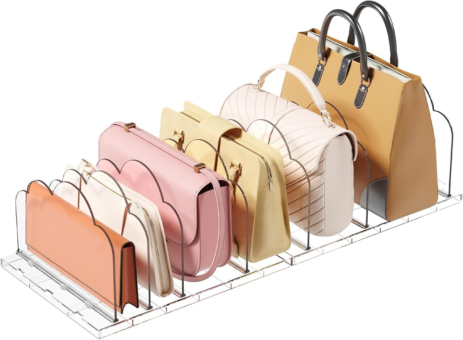 Lifewit Purse Organizer for Closet, Adjustable Clear Handbag Shelf Dividers | Amazon (US)