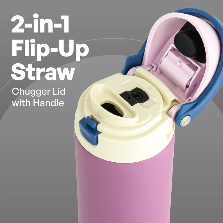 TAL 24oz Stainless Steel 2-in-1 Water Bottle with Straw and Chug Lid, Purple | Walmart (US)
