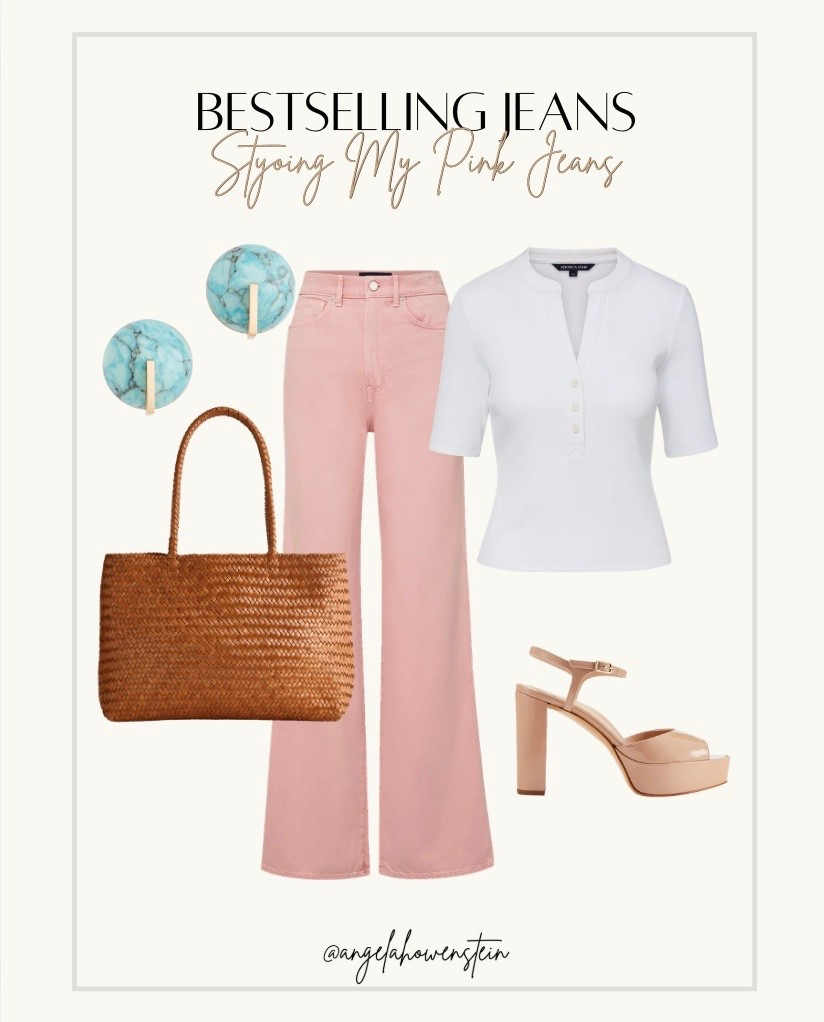 Perfect ootd.  Colored jeans (pink jeans) are a yes 

#LTKgrwm #LTKOver40 #LTKootd