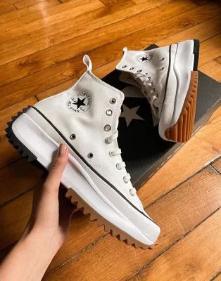 Converse Run Star Hike Hi sneakers in white | ASOS (Global)