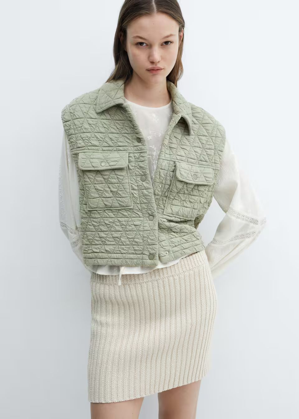 Quilted gilet with buttons | Mango Canada