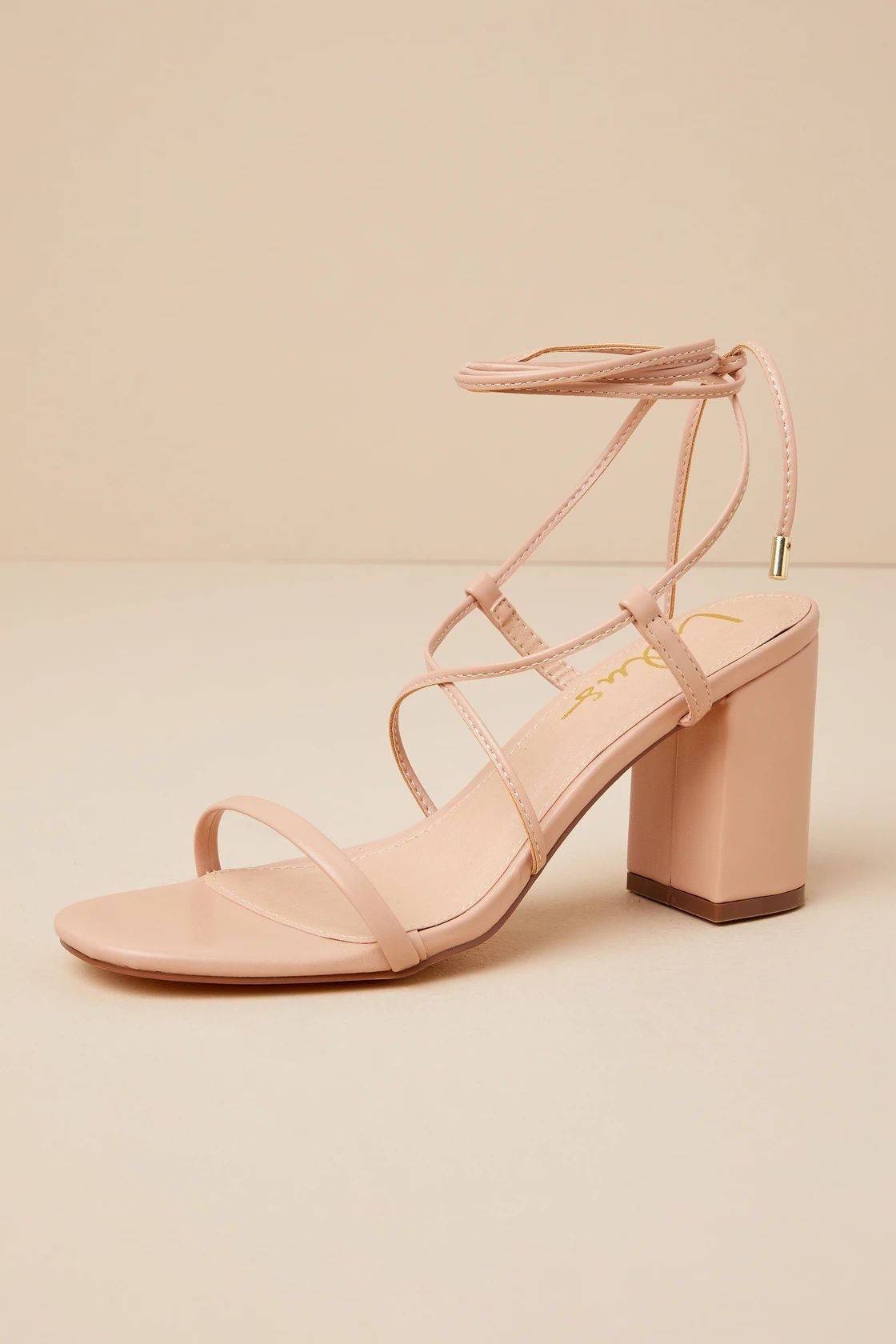 Aribaa Light Nude Lace-Up High Heel Sandals | Lulus