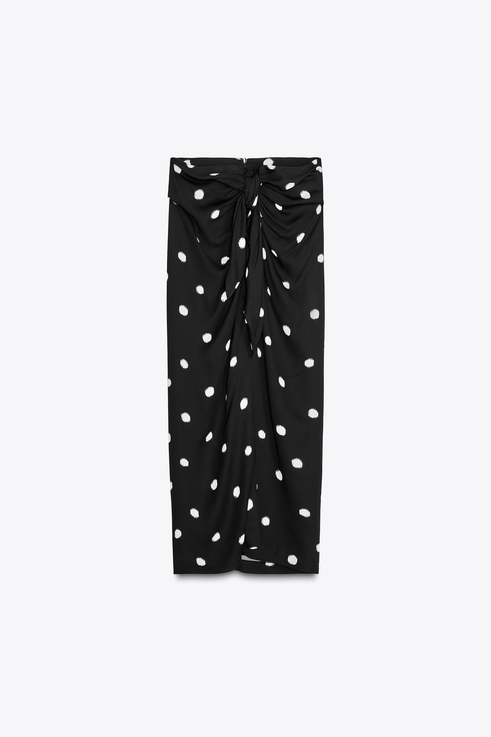 ZW COLLECTION POLKA DOT MIDI SKIRT | Zara US