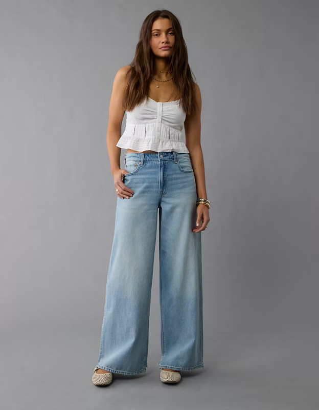 AE Strigid Super High-Waisted Ultra Wide-Leg Jean | American Eagle Outfitters (US & CA)