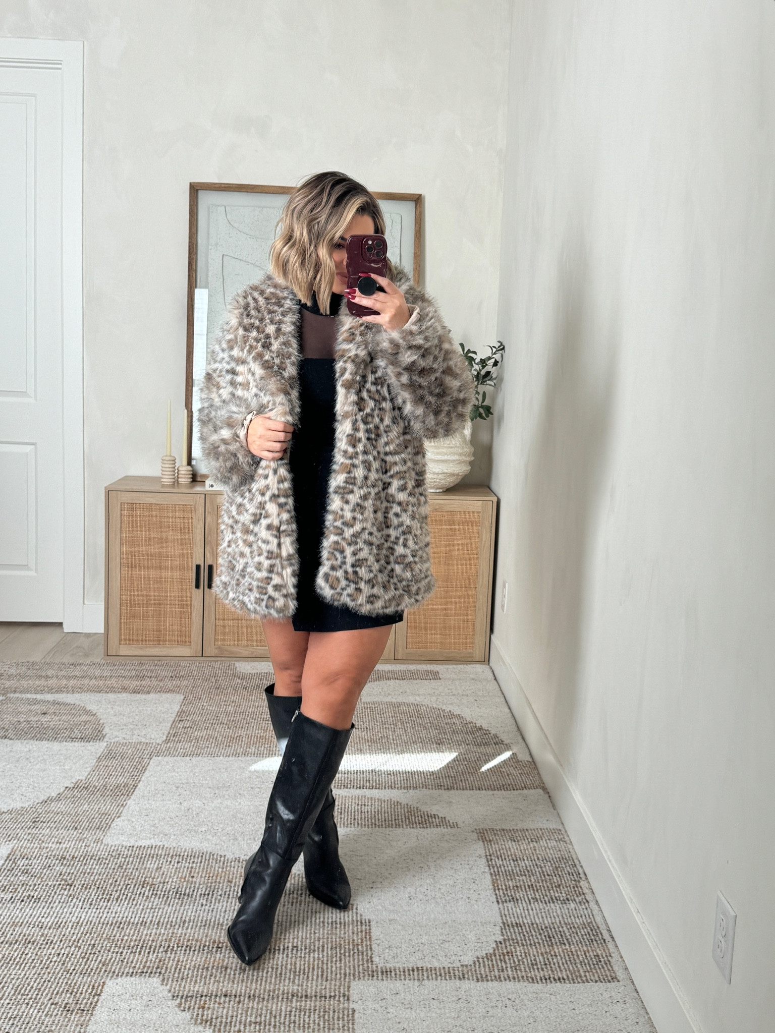 Coat XL 
Linked similar bodysuit 
Skirt L 

#LTKMidsize #LTKFindsUnder50 #LTKSaleAlert