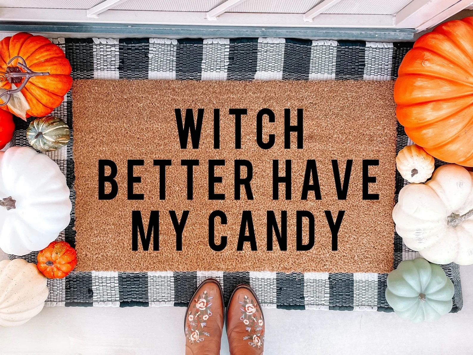 Witch Better Have My Candy Doormat  Halloween Doormat  Fall | Etsy | Etsy (US)
