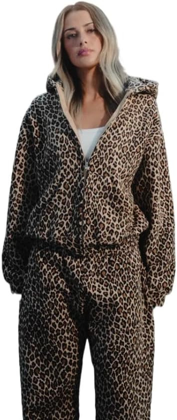 Pooyikoi Camo Sweatsuits for Women Set 2 Piece Camo Zip Up Hoodies Oversized Sweatshirt Fall Outf... | Amazon (US)