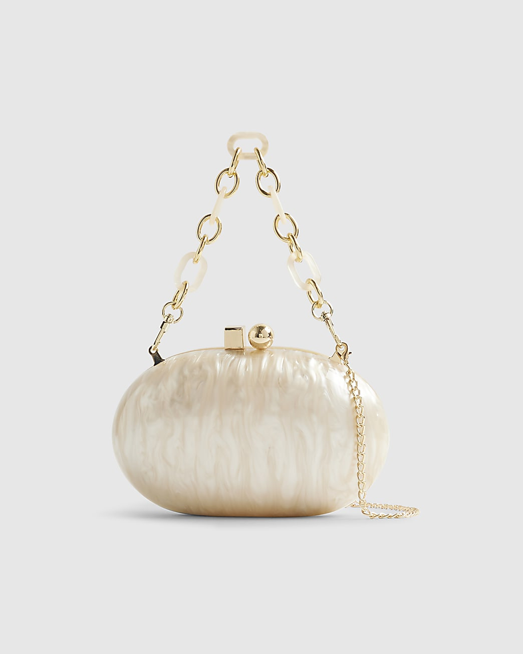 Cream Marble Hard Shell Clutch Bag | River Island UK & IE