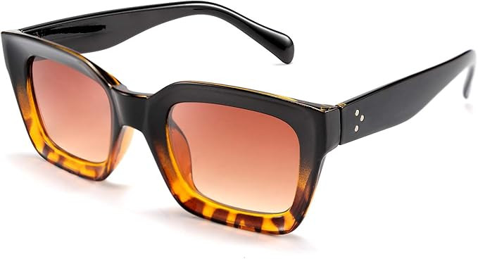 FEISEDY Classic Women Sunglasses Fashion Thick Square Frame UV400 B2471 | Amazon (US)