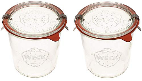 WECK Canning Jars 742 Mold Jars made of Transparent Glass - Eco-Friendly Canning Jar - Storage for Food, Yogurt with Air Tight Seal and Lid - 1/2 Liter Tall Jar Set - (2 Jars) | Amazon (US)
