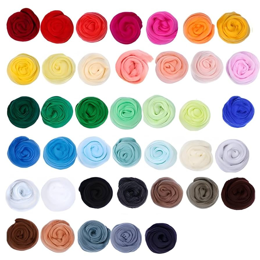 Catopia 40-Color Wool Roving Set – Generous 120g Fibre for Needle Felting, Wet Felting, Blendin... | Amazon (US)