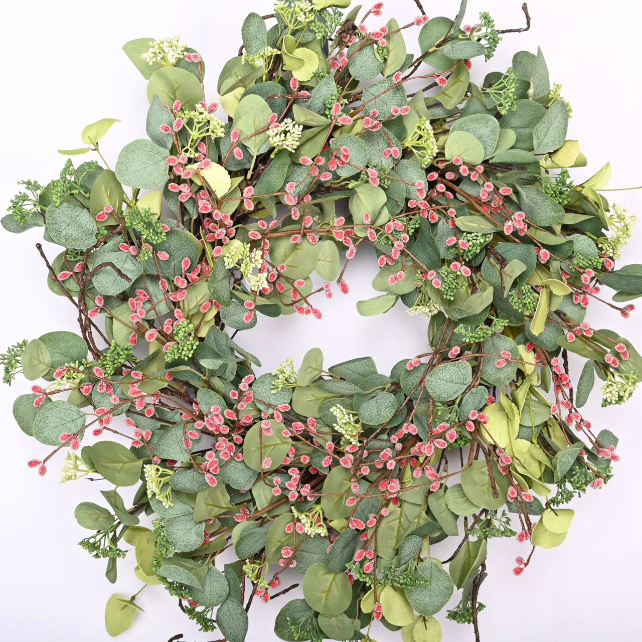 26" Handmade Spring Berry Eucalyptus Wreath for Front Door | Wayfair North America