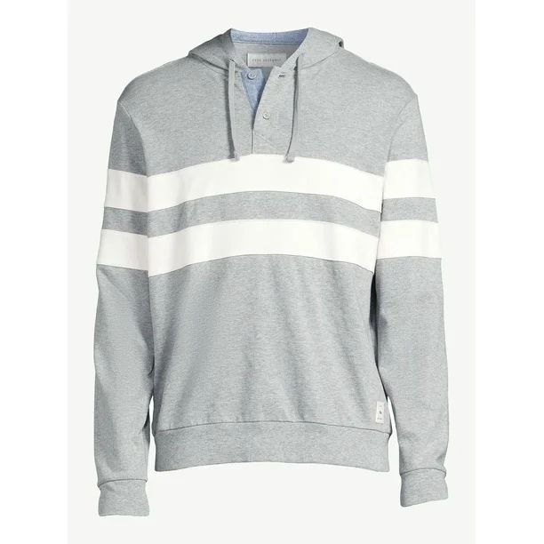 Free Assembly Men's Double Bar Stripe Hooded Henley Shirt - Walmart.com | Walmart (US)