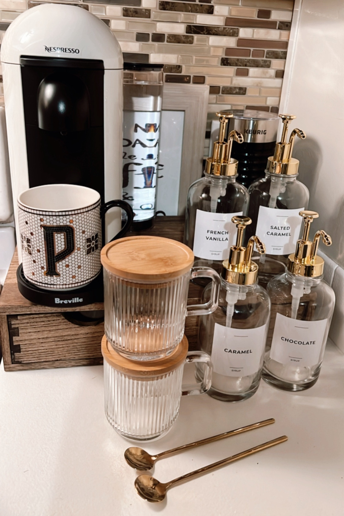 Cozy Modern Farmhouse Coffee Bar Accessories 

#coffeebar #Anthropologie #farmhousestyle #targethome #walmarthome #amazonhome 

#LTKHome #LTKGiftGuide #LTKHoliday