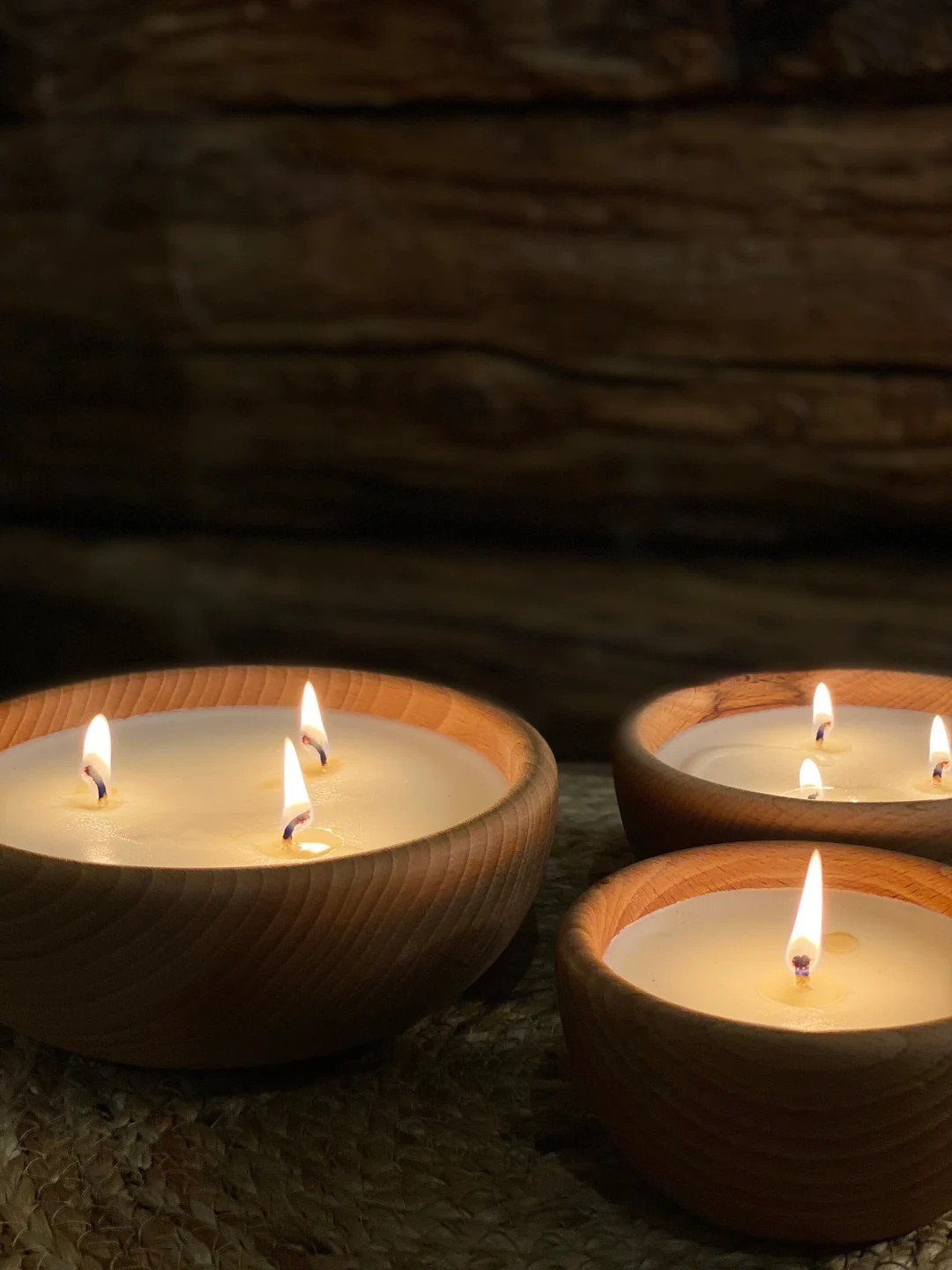 Round Dough Bowl Candle Beech Wood Natural Wax Rustic Dough Bowl Gift Candle Valentines Day Gift ... | Etsy (UK)
