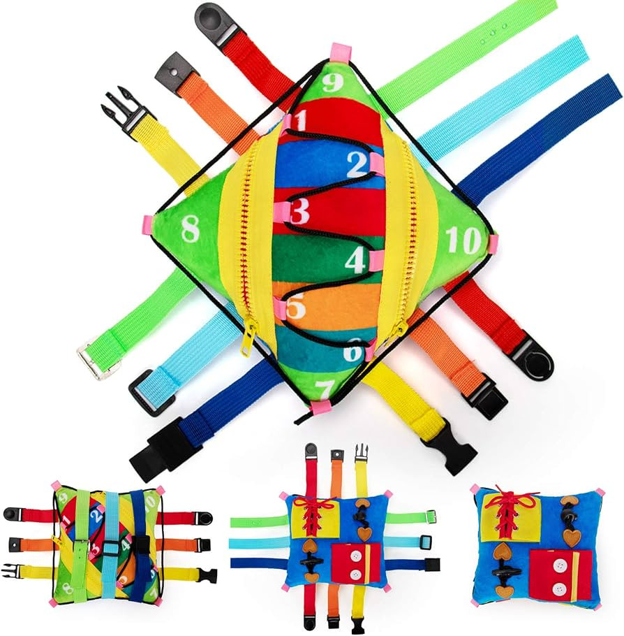 teytoy Sensory Buckle Pillow Toys for Toddlers,Travel Toys for Toddlers 1-3 Learning Fine Motor S... | Amazon (US)