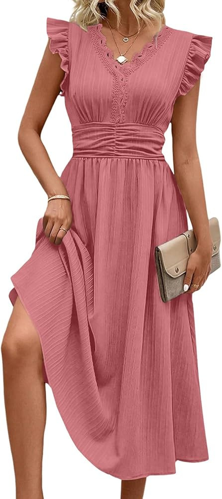 SHEWIN Women Summer Elegant Ruffle Sleeve Dress Semi Formal Boho Outfits 2026 | Amazon (US)