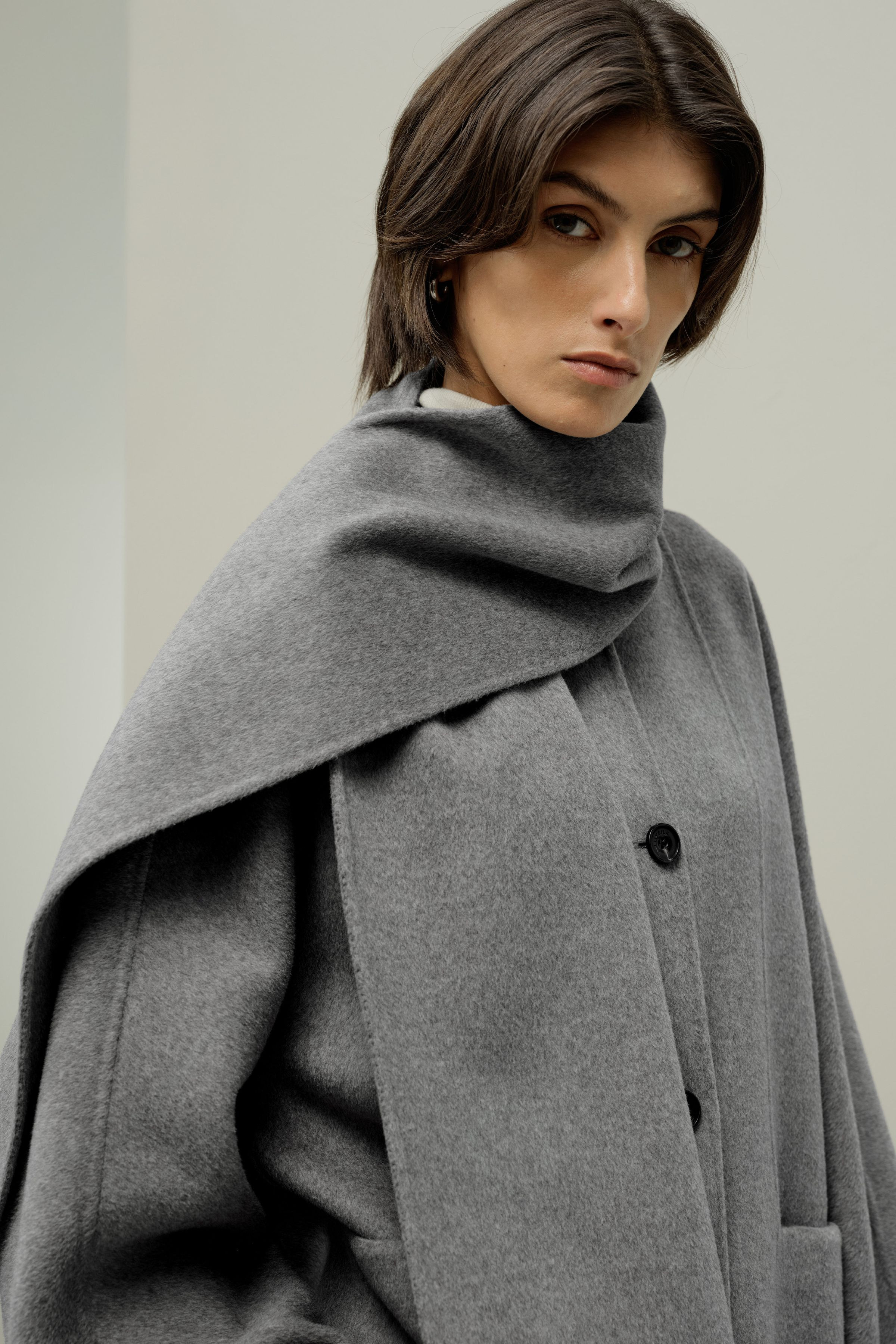 Double-Faced Silk Wool Blend Coat | LILYSILK