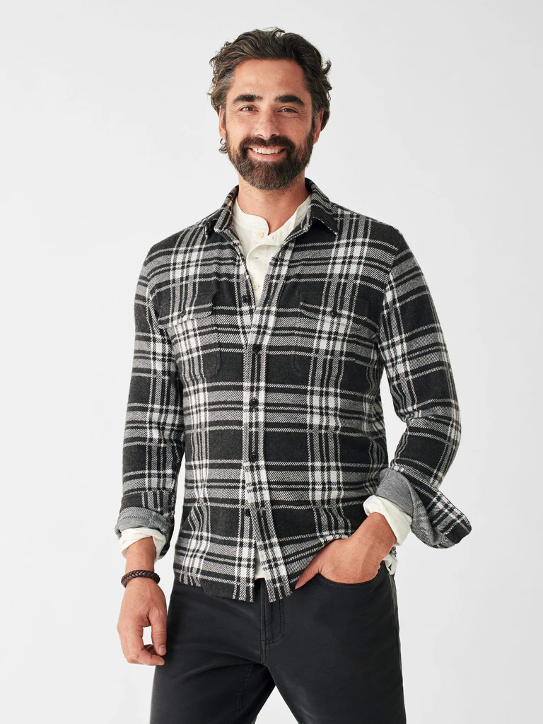 Legend™ Sweater Shirt - Charcoal Bone Plaid | Faherty