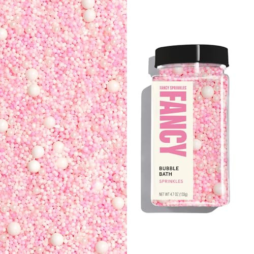 Fancy Sprinkles Bubble Bath Sprinkles, Pastel Pink and White Candy Pearls and Nonpareils Blended with Our Signature Sugar for Cakes, Cupcakes, Dessert Decorating 1 Pack (0.5c) | Amazon (US)