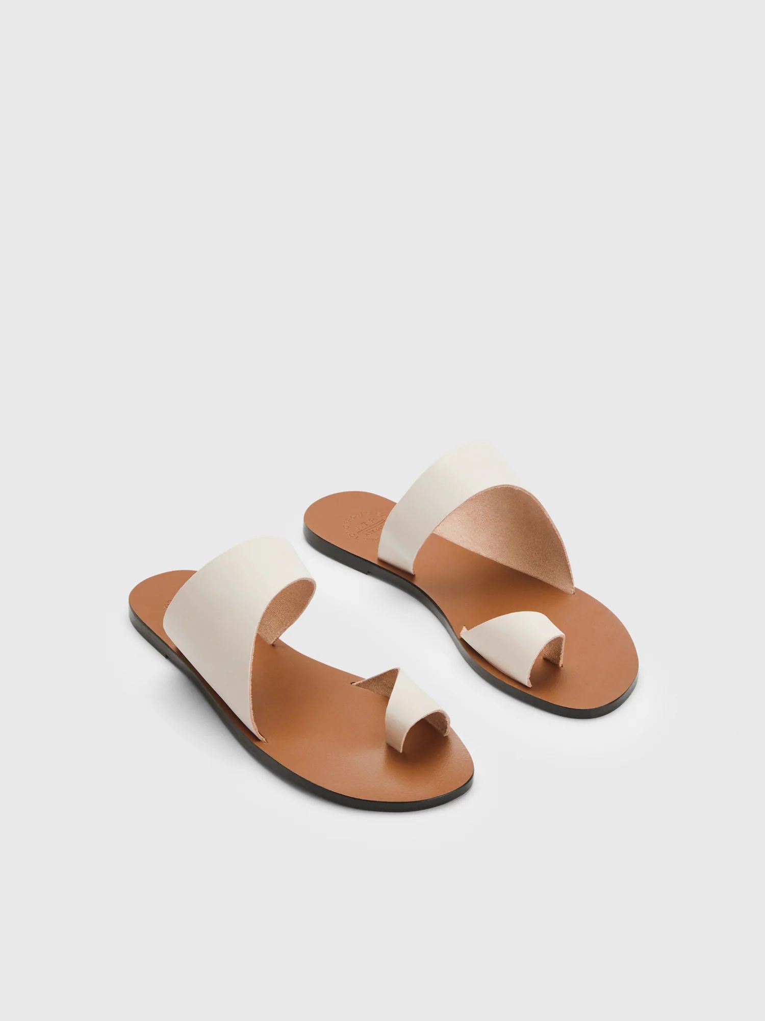 Centola Linen Leather Cutout sandals | ATP Atelier