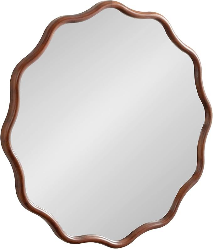 Kate and Laurel Talma Modern Round Scalloped Wall Mirror, 30 Inch Diameter, Black, Circle Mirror ... | Amazon (US)