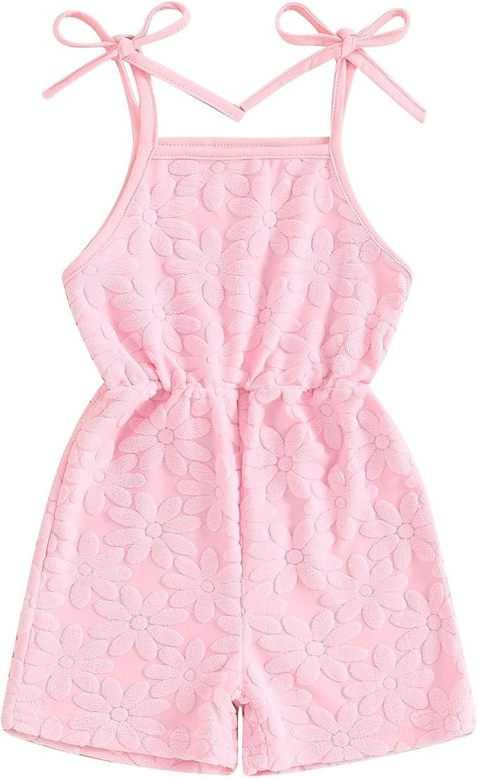 Toddler Baby Girl Sleeveless Sling Romper Summer Floral Printed Clothes Infant Tie-Up Halter Outf... | Amazon (US)