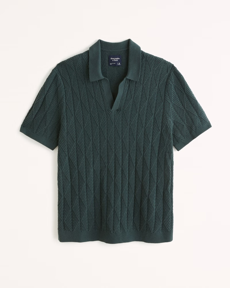 Stitched Johnny Collar Sweater Polo | Abercrombie & Fitch (US)