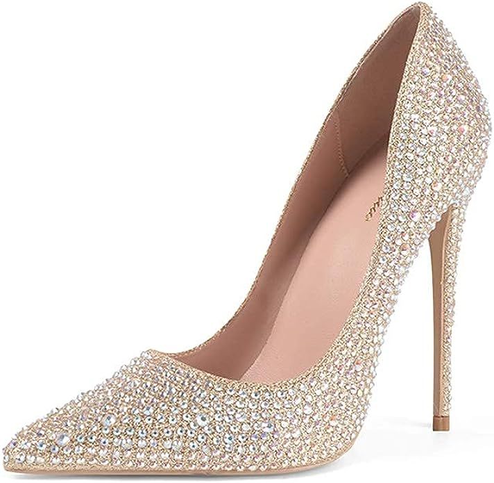 Elisabet Tang Women Pumps, Pointed Toe High Heel 4.7 inch/12cm Party Stiletto Heels Shoes | Amazon (US)