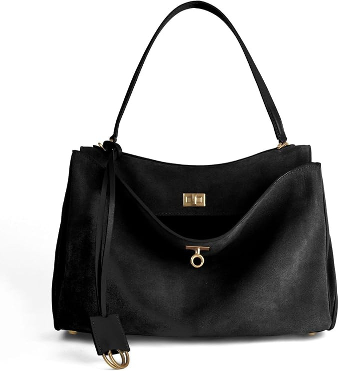Genuine Leather Tote Bag for Women: Soft Cowhide Shoulder Handbags for Ladies - Satchel Purse for... | Amazon (US)