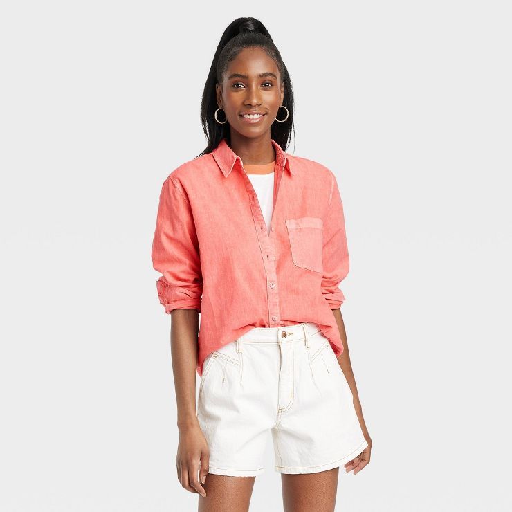 Women's Long Sleeve Classic Fit Button-Down Shirt - Universal Thread™ | Target