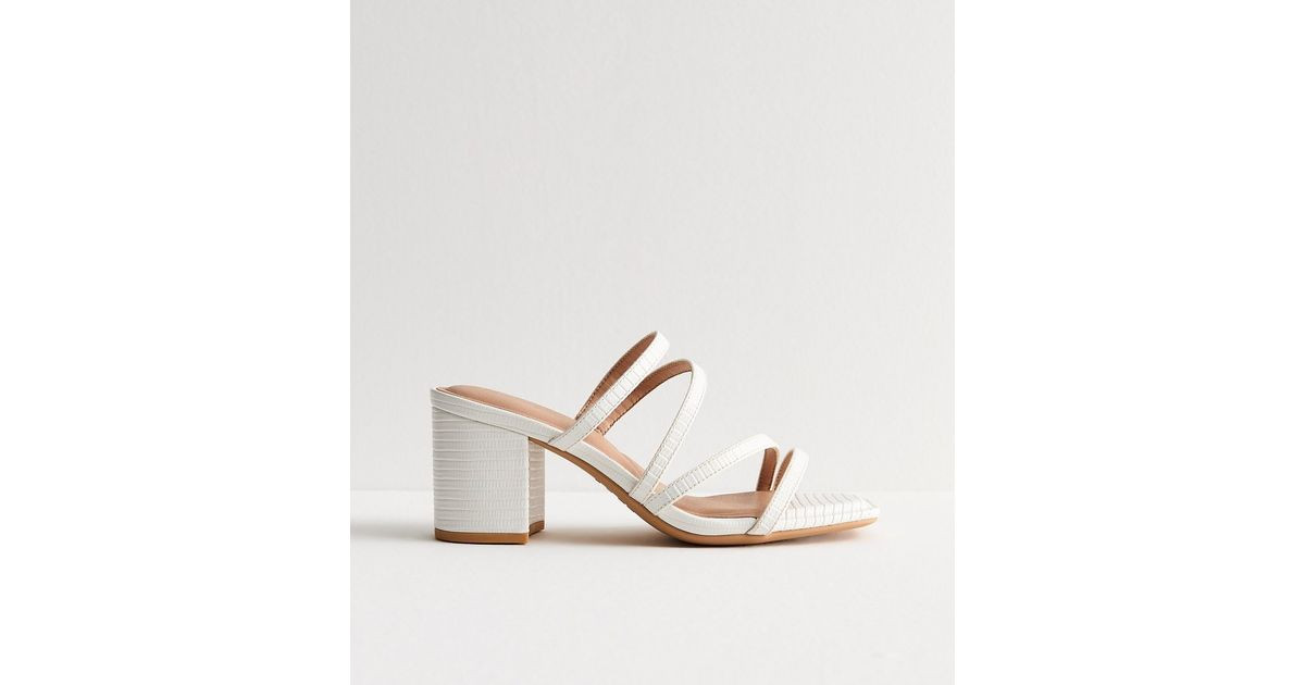 Extra Wide Fit White Multi-Strap Mule Sandals | New Look | New Look (UK)
