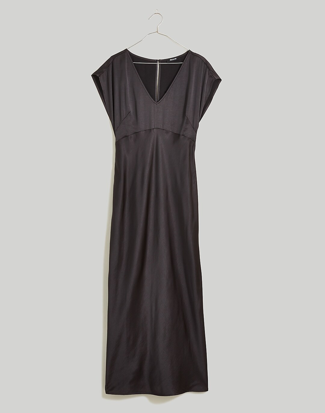 Wide V-Neck Midi Dress in Satin | Madewell