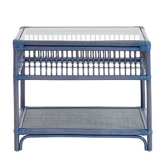 Beverly Rattan Side Table with Natural Rattan & Glass Top | Ballard Designs, Inc.