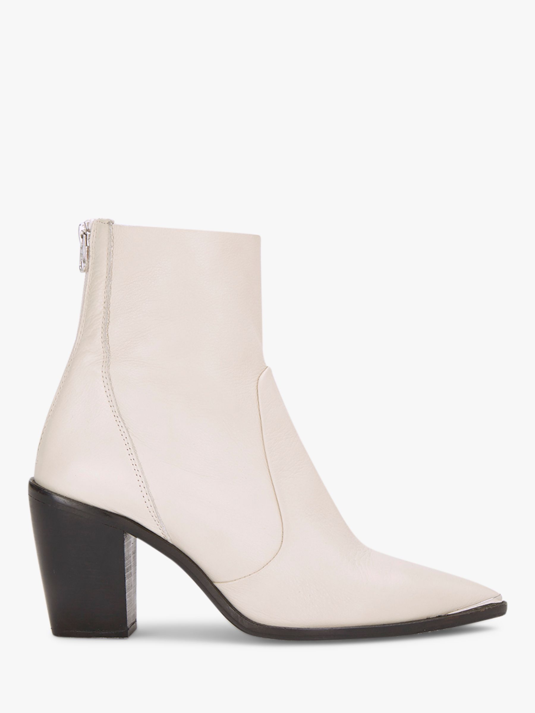 Mint Velvet Amy Leather Pointed Toe Boots, White | John Lewis (UK)
