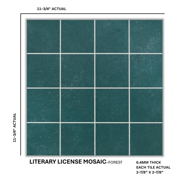 Literary License 3'' W x 3'' L Porcelain Concrete Look Tile Grid Mosaic Sheet | Wayfair North America