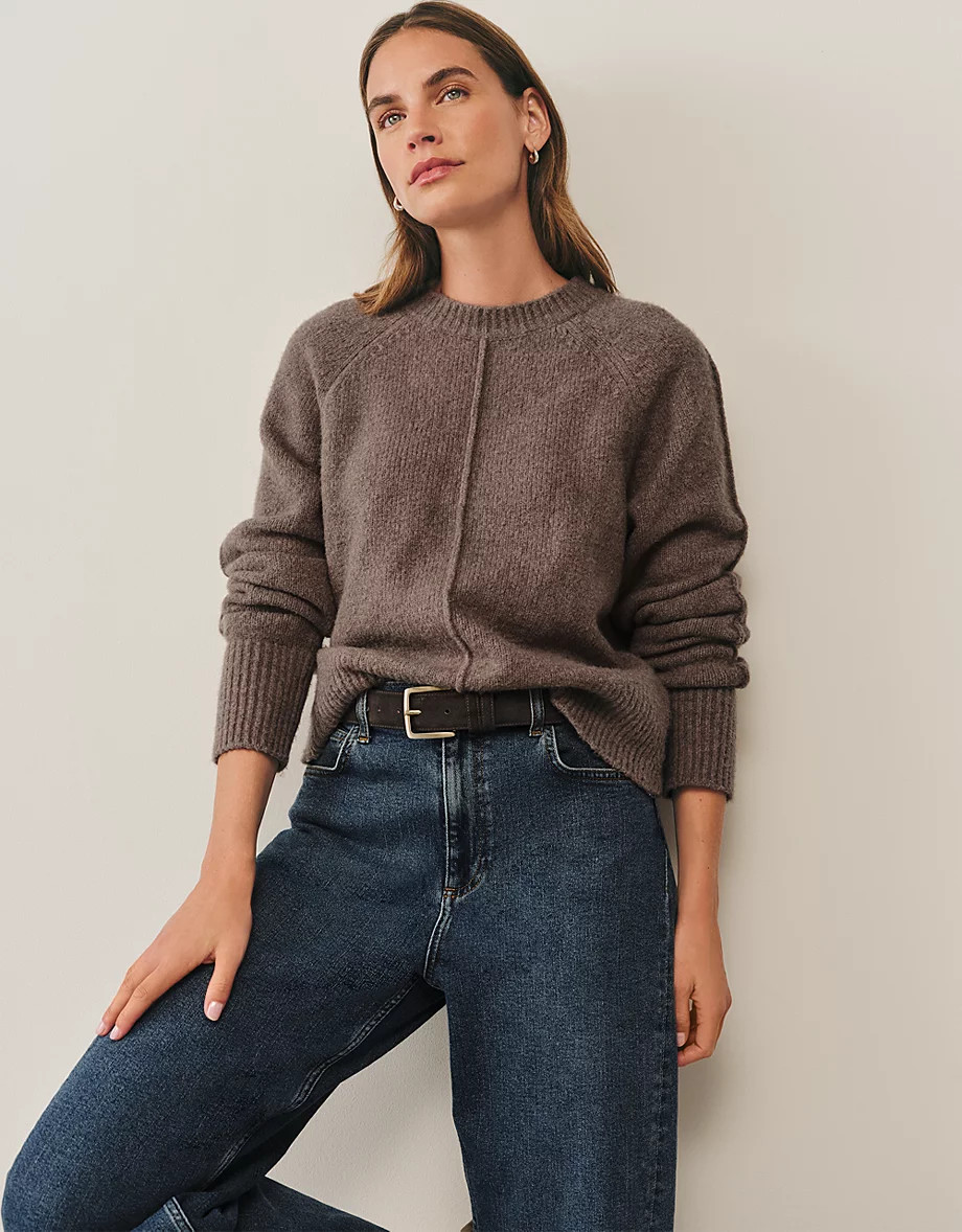 Crew Neck Jumper with Organic Cotton | The White Company UK & ROW