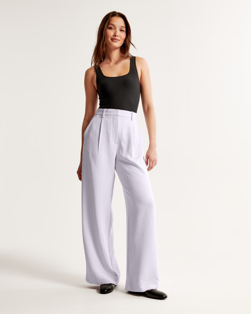 A&F Harper Tailored Premium Crepe Pant | Abercrombie & Fitch (US)