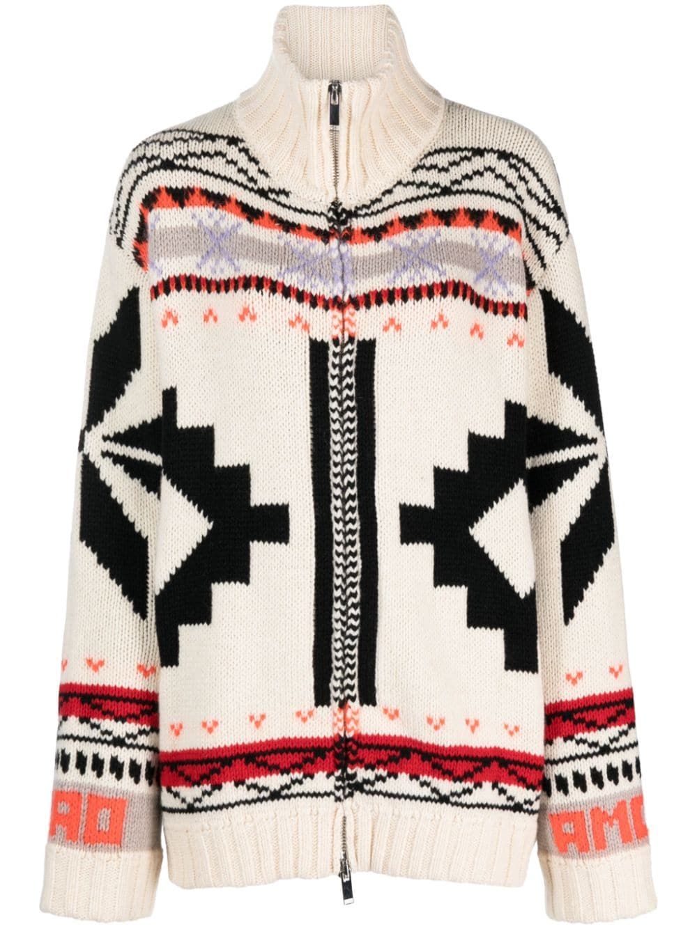 Giada Benincasa Patterned intarsia-knit Zipped Cardigan - Farfetch | Farfetch Global