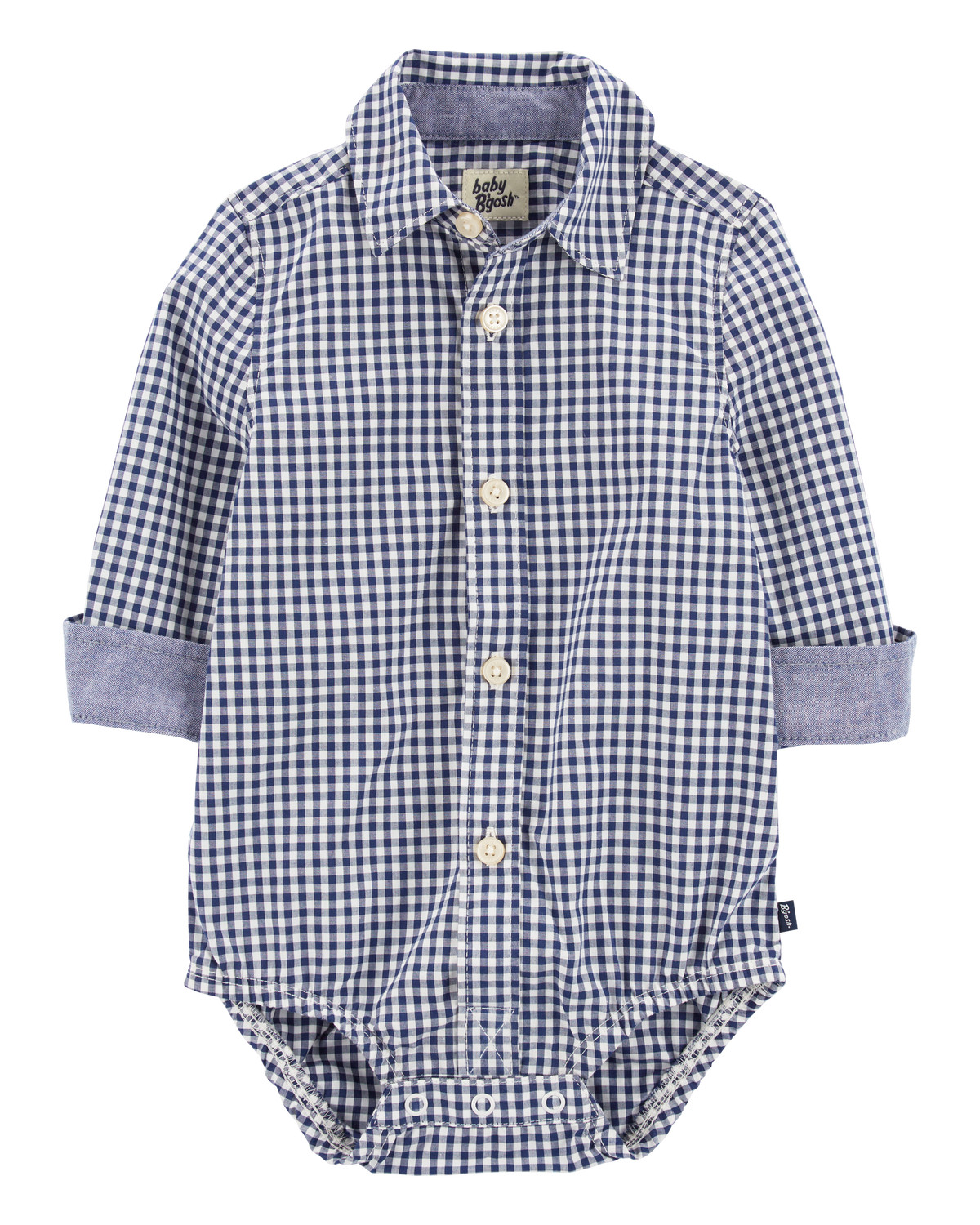 Baby Gingham Print Button-Front Bodysuit | Carter's Inc