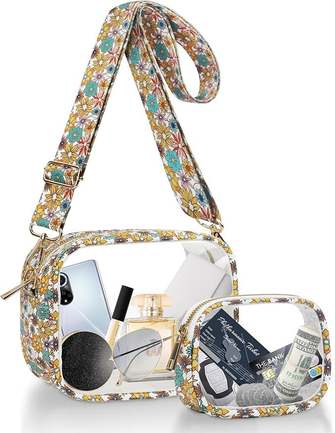 KETIEE Clear Crossbody Bag, Stadium Approved Clear Purse Bag for Concerts Sports Events Festivals | Amazon (US)