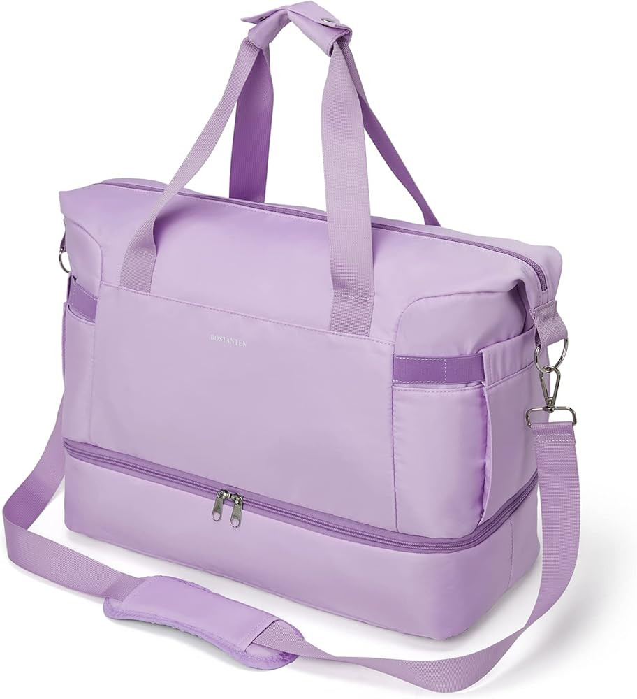 BOSTANTEN Gym Bag for Women Weekender Bags Travel Duffle Carry On Duffel Overnight Bag with Shoe ... | Amazon (US)