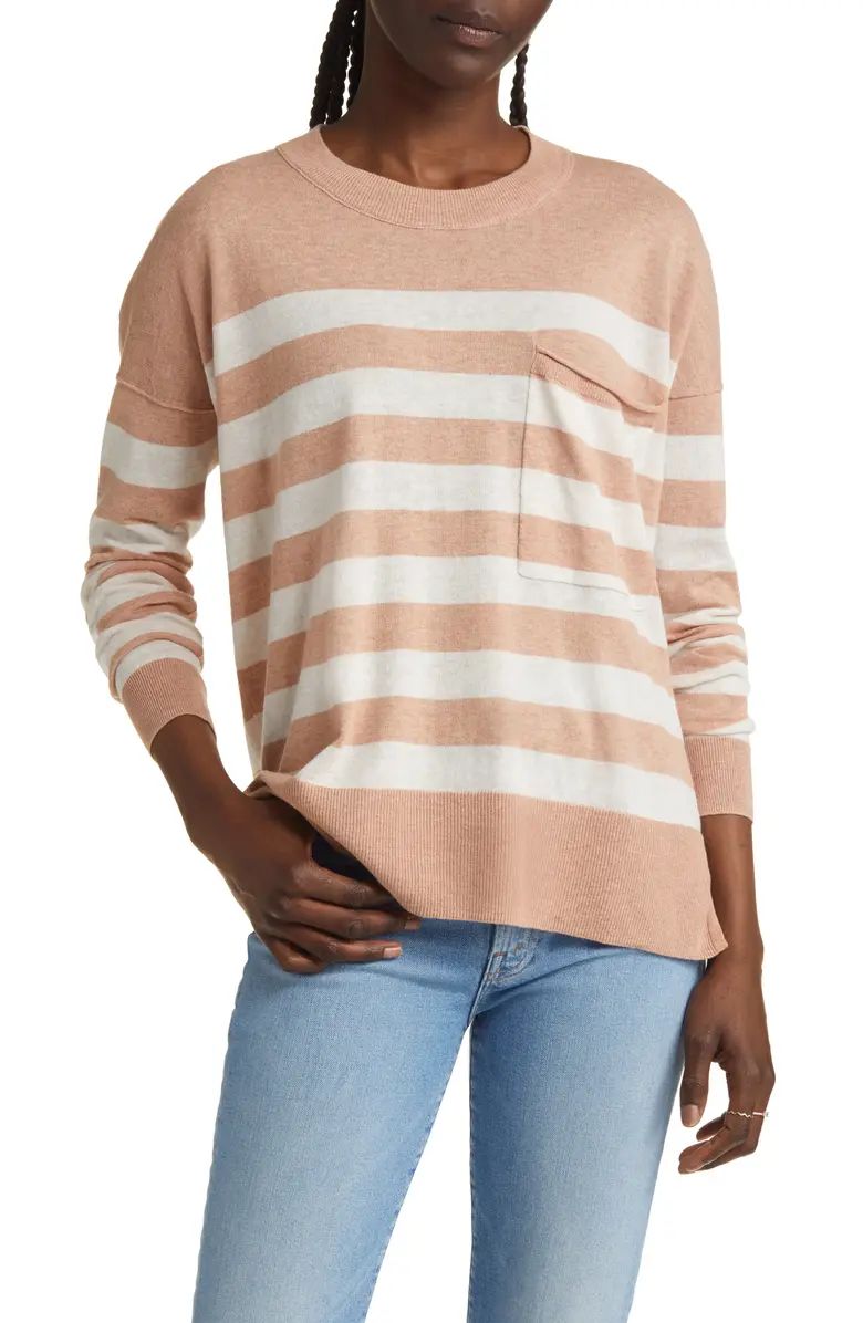 Lightweight Stripe Pocket Sweater | Nordstrom