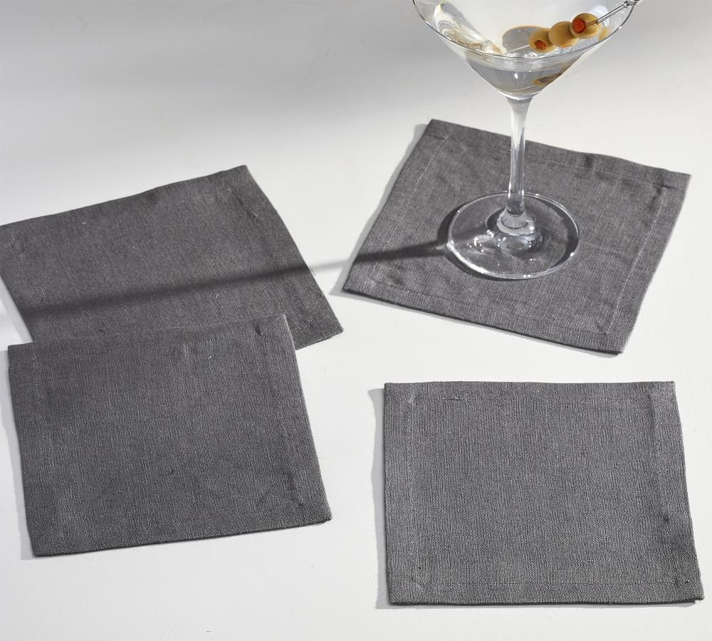 Mason Oversized Linen Coasters, Set of 4 | Pottery Barn (US)